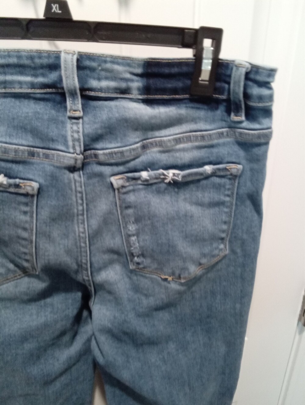 Vervet Blue Size 31 Crate High Rise Slant Hem Flare Distressed Medium Wash Jeans - Picture 6 of 14